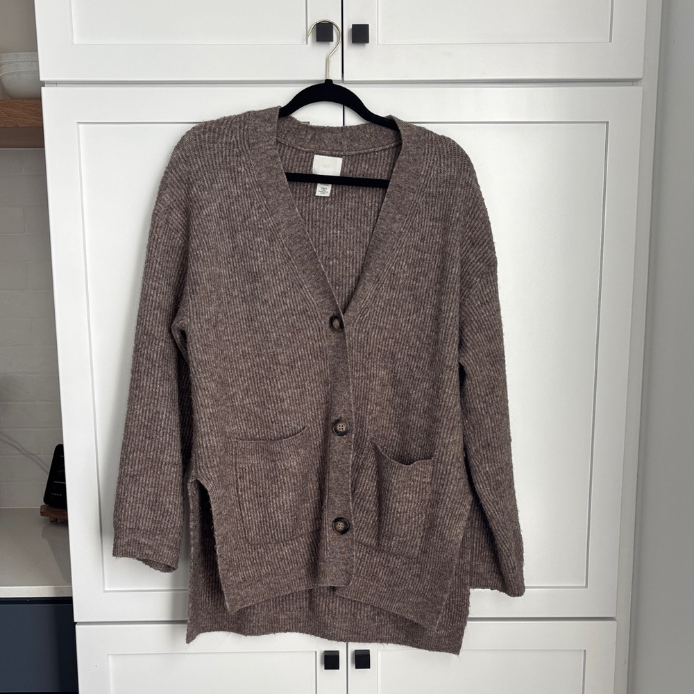 H&M Taupe Cardigan Sweater